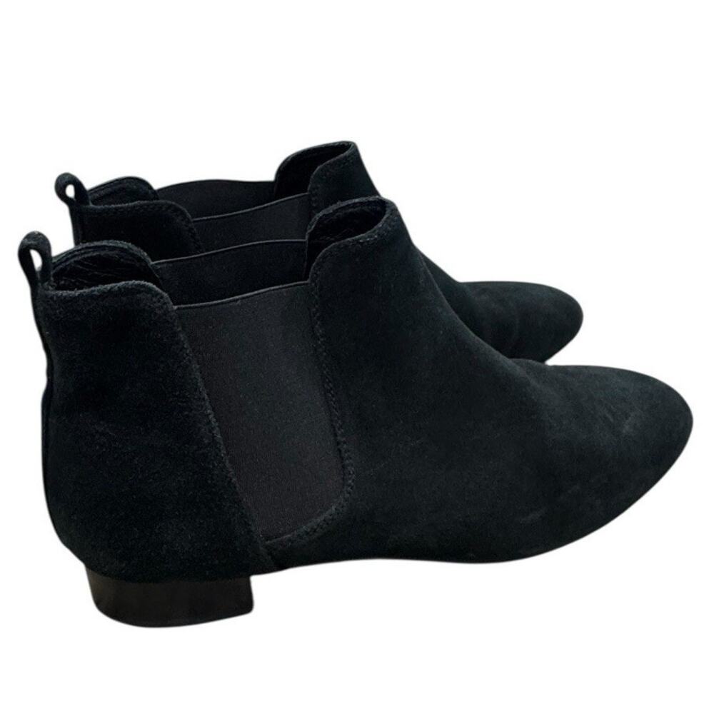 J. Crew Women's 9 Black Suede Chelsea Boots Pull On Ankle Booties Minimalist